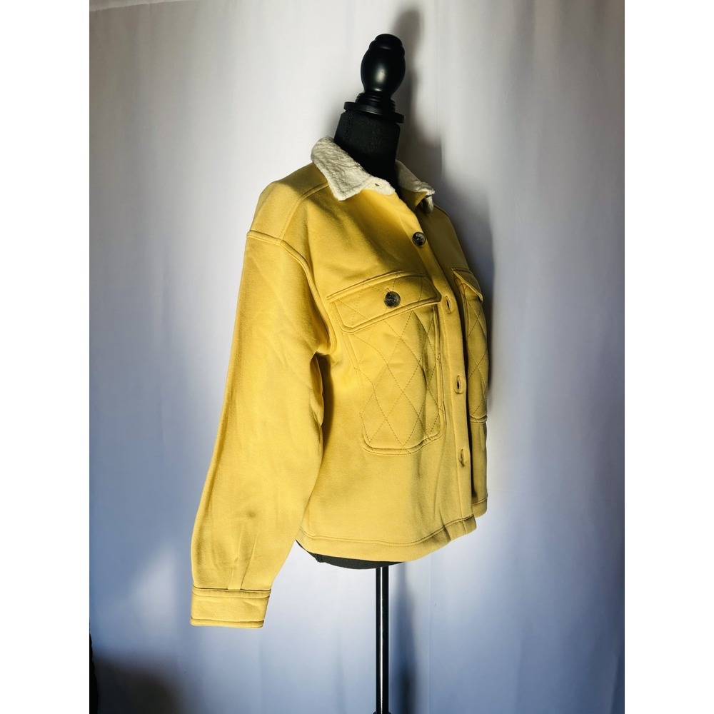 New WT ALEX & PARKER Button Up Fleece Neckline M Wheat Color, Soft Polyester - Picture 2 of 6